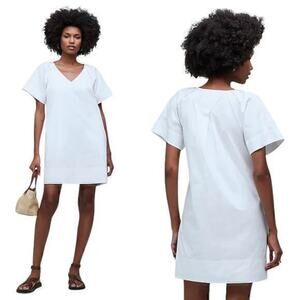 Madewell V-Neck Mini Shirtdress Eyelet White NP093 size XXS NWT